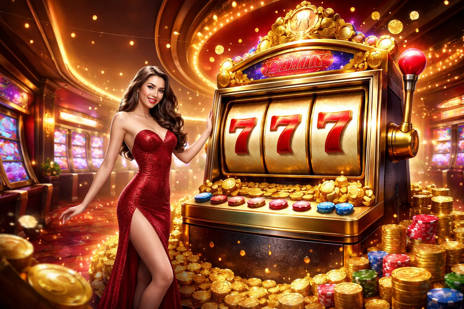 Hình ảnh banner trò chơi slot 77 ball nhà cái với jackpot lớn